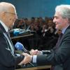 21 maggio 2014: a conclusione della sua visita di Stato in Svizzera il Presidente Napolitano, insieme al Presidente della Confederazione elvetica Didier Burkhalter, ha voluto fare tappa all’USI.
